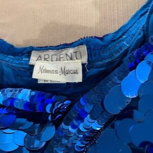 Royal blue sequins Neiman Marcus med shirt